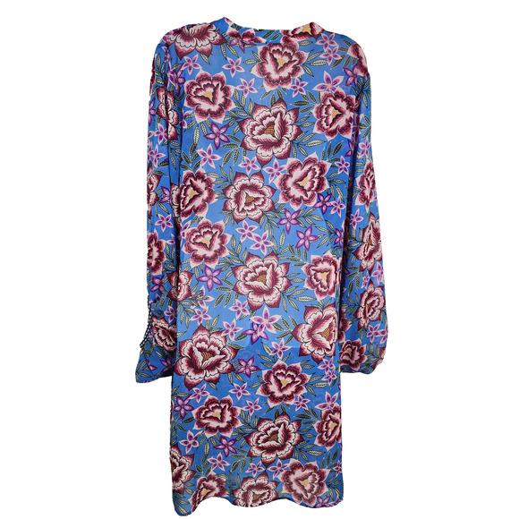 CAbi Dress Womens Large Primrose Blue Floral Knee Length Balloon Sleeve Cover Up - Picture 2 of 9
